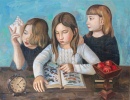 Meninas com Livro de Borboletas