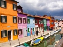 Casas Burano Coloridas, Veneza, Itália