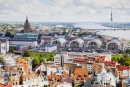 Vista de Riga da Igreja de São Pedro, Letónia