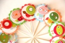 Pássaros Engraçados - Coberturas de Cupcakes