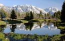 Grand Tetons Refletido em uma Lagoa