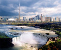 Horizonte de Toronto e Cataratas Canadenses  