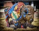Escultura de um Bisonte em Oklahoma
