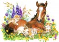 Cavalo e Gatinhos