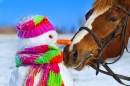 Cavalo e Boneco de Neve