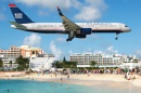 Boeing 757 Americano Aterrizando em Saint Martin