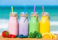 Smoothies de Frutas na Praia