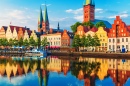 Pier da Cidade Velha em Lübeck, Alemanha