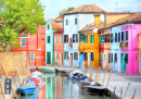 Casas Coloridas na Ilha de Burano
