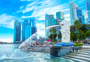 A Fonte de Merlion em Singapore