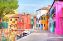 Ilha de Burano perto de Veneza