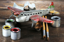 Brinquedo de Avião Antigo de Lata