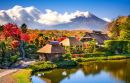 Casas Históricas de Fazendas Japonesas com Mt. Fuji