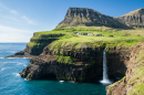Cachoeira nas Ilhas Faroe