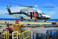 Helicóptero em uma Plataforma de Petróleo Offshore