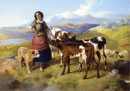 Paisagem das Montanhas com uma Pastora