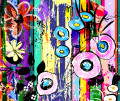 Composição Abstrata com Flores