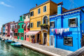 Ilha de Burano perto de Veneza, Itália
