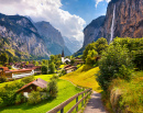 Vila de Lauterbrunnen, Alpes Suíços