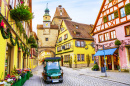 Cidade de Rothenburg ob der Tauber Decorada para o Natal