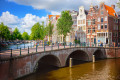 Canal em Amsterdã, Holanda