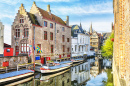 Canais em Bruges, Bélgica