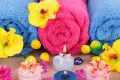 Conjunto de Spa Com Toalhas e Velas