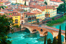 Ponte Medieval Pietra, Verona, Itália