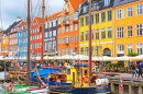Beira-Mar em Nyhavn, Copenhague, Dinamarca