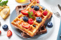 Waffles Deliciosos com Frutas Vermelhas
