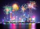Fogos de Artifício do Ano Novo em Shanghai, China