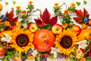 Abóboras, Frutas e Folhas de Outono