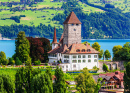 Castelo Spiez perto do Lago Thun, Suíça