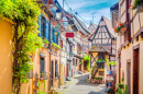 Cidade de Eguisheim, Alsácia, França