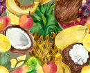 Frutas Tropicais em Aquarela