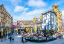Praça Shambles em Manchester, Inglaterra