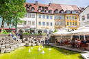 Praça da Fonte de Obstmarkt, Bamberg, Alemanha