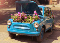 Carros Retrô com Flores