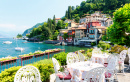 Cidade de Varenna no Lago Como, Norte da Itália