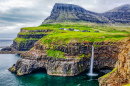 Cachoeira Vagar, Ilha Faroe, Dinamarca