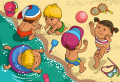 Crianças Brincando na Praia