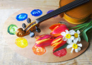 Violino, Paleta e Flores