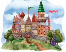 Castelo Medieval em Aquarela