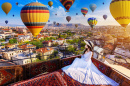 Balões de ar quente sobre a Capadócia, Turquia