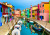 Casas coloridas da ilha de Burano, Veneza
