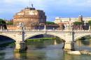 Ponte Sant'Angelo Ponte e o Castelo, Roma, Itália