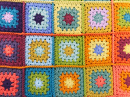 Cobertor de crochê colorido