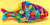 Peixes coloridos decorativos