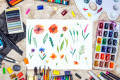 Flores em Aquarela
