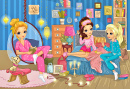 Meninas em uma festa do pijama